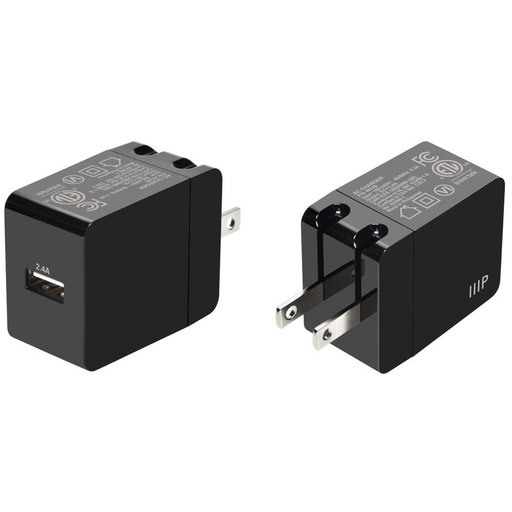 USB-A WALL CHARGER BLACK (12W)