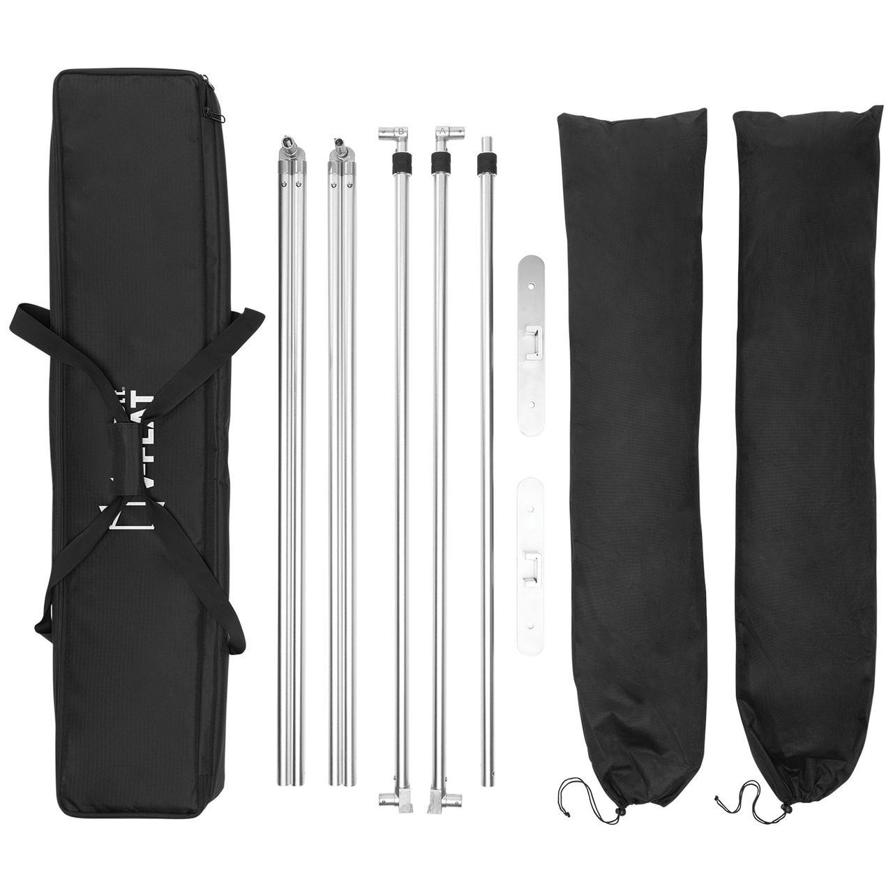 Full Size, Easy to Transport: 
The V-Flat opens to 82" x 84" for full-length coverage and packs into a slim 45" x 9" x 6" carry case for easy transport