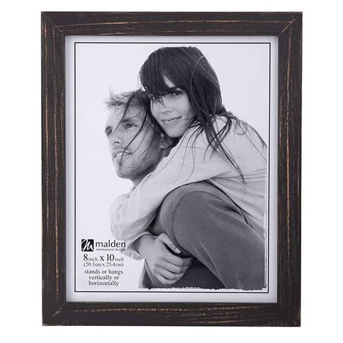 MALDEN RUSTIC LINEAR WOOD PHOTO FRAME - ROUGH BLACK (8X10)