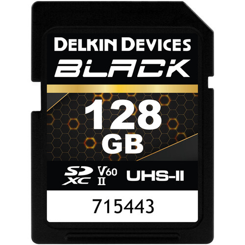 DELKIN DEVICES BLACK UHS II SD V60 MEMORY CARD(128GB)