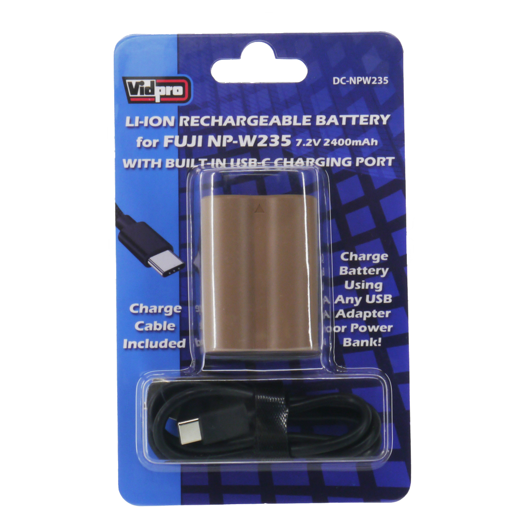 Vidpro DC-FZ100 7.2V 2400mAh Li-Ion Battery for Sony NP-FZ100 with Built-In  USB-C Charging Feature