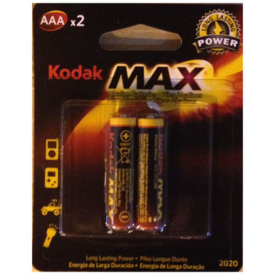 KODAK MAX BATTERY - AAA (2-PACK)