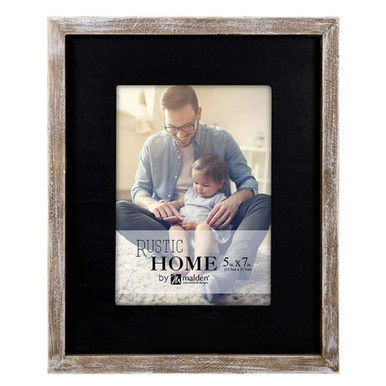 MALDEN RUSTIC WOOD PHOTO FRAME - BLACK (5X7)