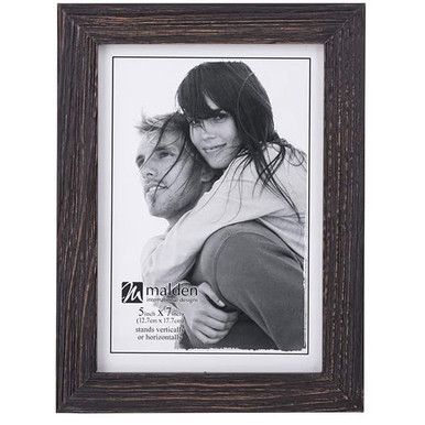 MALDEN RUSTIC LINEAR WOOD PHOTO FRAME - ROUGH BLACK (5X7)