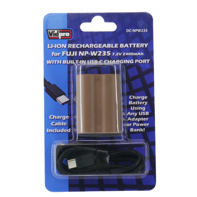 VIDPRO FUJIFILM NP-W235 W/BUILT IN USB-C CHARGER