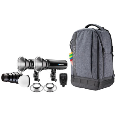 WESTCOTT FJ200 STROBE 2-LIGHT BACKPACK KIT WITH FJ-X3 M UNIVERSAL WIRELESS TRIGGER