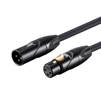 XLR MALE TO XLR FEMALE - GOLD PLATED (3FT)