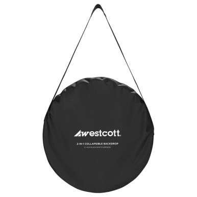 WESTCOTT COLLAPSIBLE 2-IN-1 BACKDROP - 5FT X 6.5FT (BLACK/WHITE)
