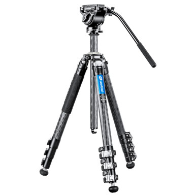 LEOFOTO LV-284C CARBON TRIPOD W/BV-5 FLUID VIDEO HEAD
