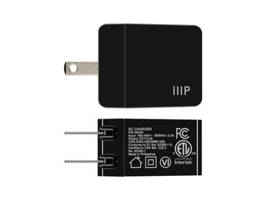 USB-A WALL CHARGER BLACK (12W)