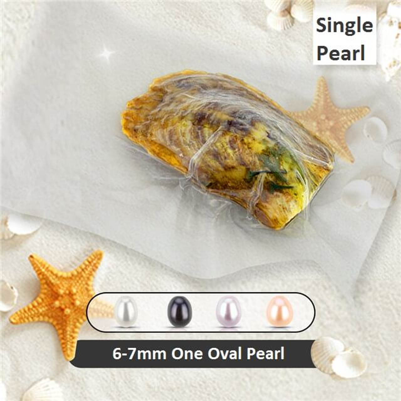 Oyster with Pearl Inside, Freshwater Cultured Oval Pearl Beads (5-7mm about  18pcs Pearls) Gifts