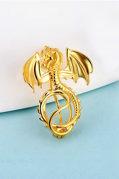 Dragon Sterling Silver Pearl Cage Yellow Gold Plated - Pearls