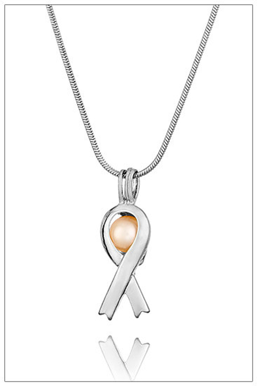 CANCER RIBBON pearl cage