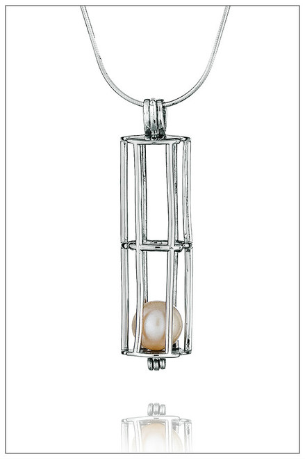 DIY Caged pearl necklace