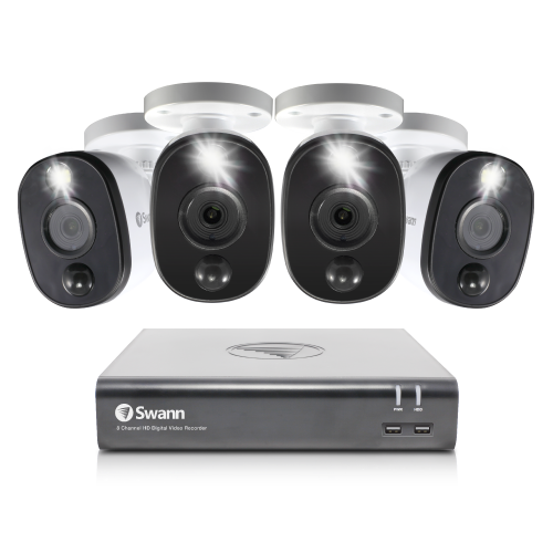 4 Camera 4 Channel 1080p Full HD DVR Spotlight Security System |  SWDVK-445804WL 4 Camera 4 Channel 1080p Full HD DVR Spotlight Security...