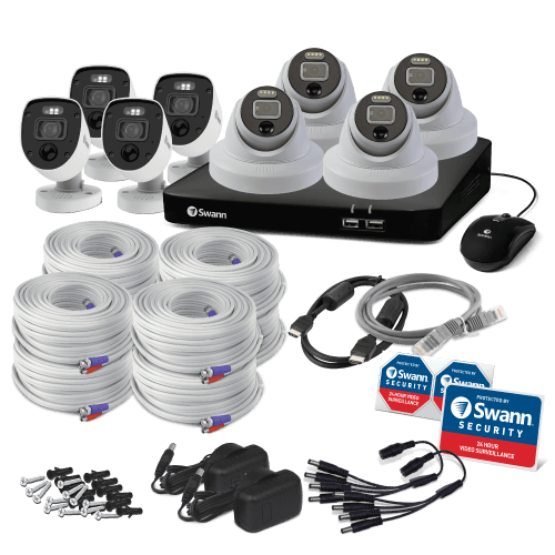 Swann Enforcer Security System 4台カメラ Swann Enforcer 4 Camera 8 Channel 1080p Full HD DVR Audio/Video