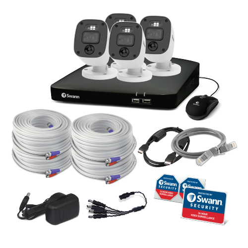 Home 4 Camera 8 Channel 1080p Full HD DVR 1TB HDD Security System