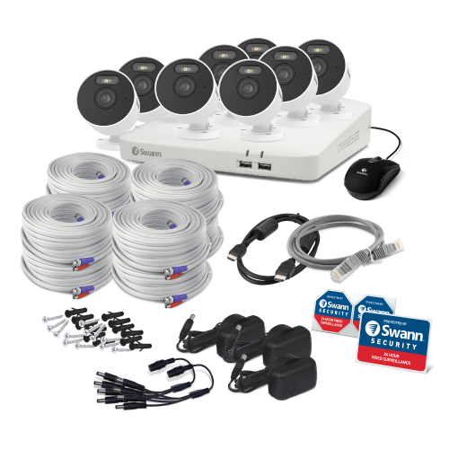 Swann （スワン）DVRシステム ８チャンネル　カメラ６台セット 8 Camera 8 Channel 1080p Full HD DVR 1TB HDD Security System with Mic