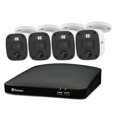 Home 4 Camera 8 Channel 2K DVR 256GB SD Card Security System with Mic