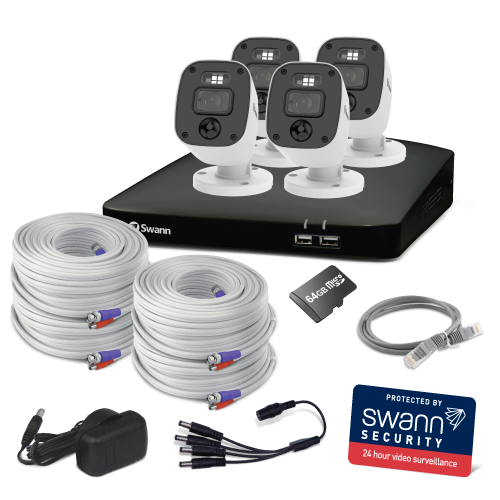 Home 4 Camera 8 Channel 1080p Full HD DVR 1TB HDD Security System