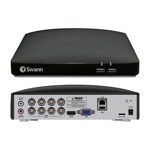 Home 6 Camera 8 Channel 2K DVR 256GB SD Card Security System with Mic