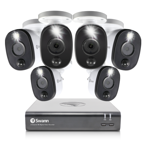 Swann （スワン）DVRシステム ８チャンネル　カメラ６台セット Swann（スワン）8CH 4K DVRシステム 2TB 警告ライト バレット型