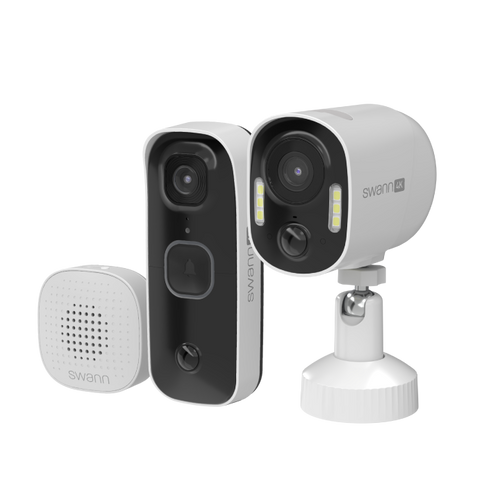 Xtreem4K Wireless Security Camera with SwannBuddy4K Video Doorbell | SWIFI-4KBUDXTRM