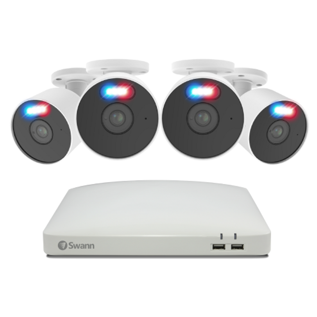 4 Camera 8 Channel 1080p Full HD DVR 1TB HDD Security System