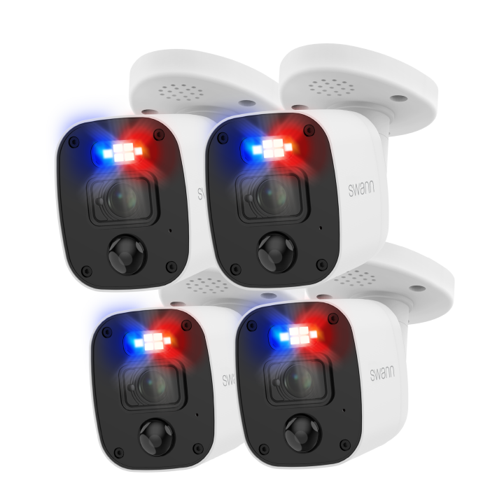 Swann SRPRO-4KWLB4 4台セット防犯カメラのみ　高性能画質増設用 Home 4K Add-On Bullet Camera - 4 Pack - SRPRO-4KMQBWB4