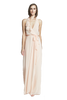 Nouvelle Amsale ERICA
Criss-cross ruffle halter chiffon bridesmaid dress shown in Nude.

Style N320