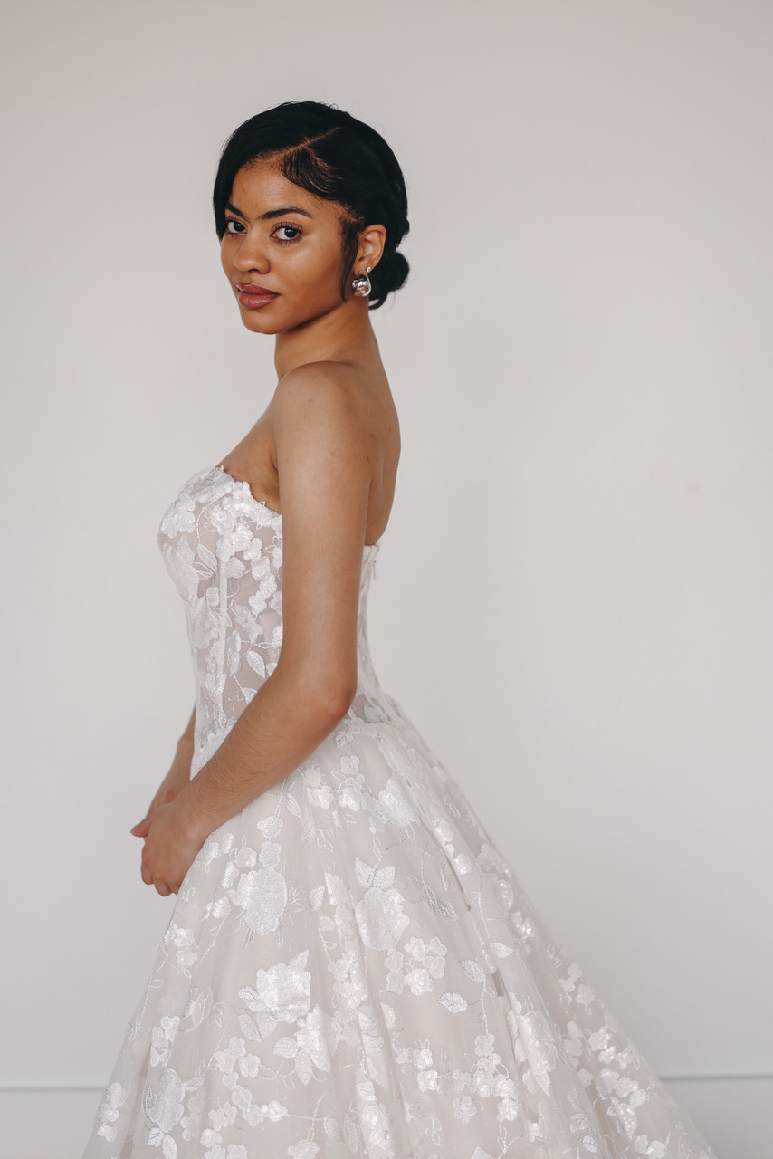 rose embroidered wedding dress Oyemwen Custom Rose Embroidered Dress