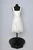 Kay Unger Sleeveless fit and flare stripe jacquard dress with high square neck, banded fabric waist and knee-legnth