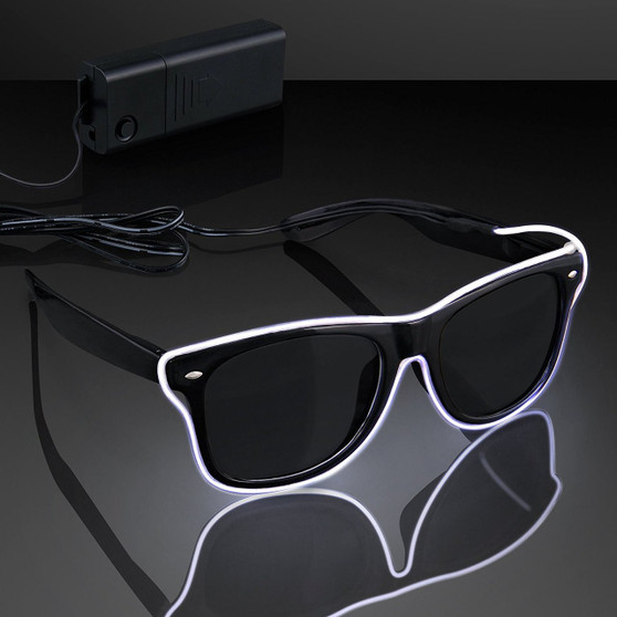 LED sunglasses - Party Favors - Can be used on any Occasional such as Occasional Parties, Weddings, Clubs, Halloween ,Birthdays, Festivals and Events. Can be used on both Indoor & Outdoor Night Shows & Activities.
Best Use for certain age group like Kids (more than 8 years old), Adults, Men & Ladies.
Has battery case controller switch button. (Not Included battery)
When you press the button, you would find the the light has three modes: constant light, slow flashing light and continuous quick flashing light
Material: Plastic; Power: 1.5V 2 x AA batteries (not included)