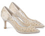 Evelyn bling wedding shoes for brides are from the Bella Belle Euphoria collection. These Cinderella ivory wedding pumps low heel comfortable shoes feature hand-beaded sequin degrade and embellished crystal strass with a beautiful shimmer effect. Evelyn Ivory is a modern take on Cinderella glass slipper wedding shoes.