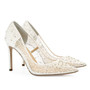 Elsa is from Bella Belle's Euphoria collection. These stunning diamond studded heels feature hand-beaded sequin degrade and embellished crystal strass for a beautiful shimmer effect. Elsa Ivory studded high heels are a comfortable, modern take on Cinderella's glass slippers as 4 inch heels.