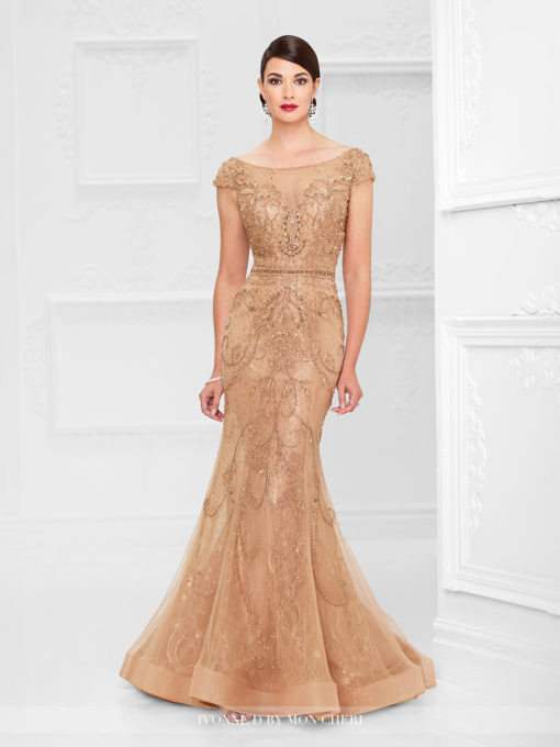 large evening dresses Ladivine CD796 Elegantly Fitted Formal Gown with Leg Slit Greenery / 24 main image 0