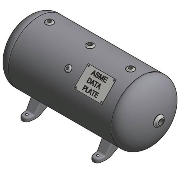 A10025-300 Samuel 20 Gallon Horizontal Air Receiver Tank 14x33 300 PSI