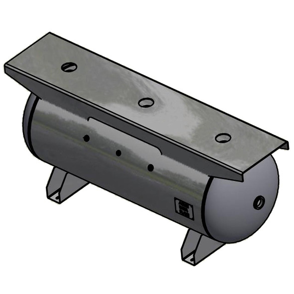 Samuel A10139 Steel Fab 120 Gallon horizontal air receiver tank. Includes extended top plate and saddle legs.