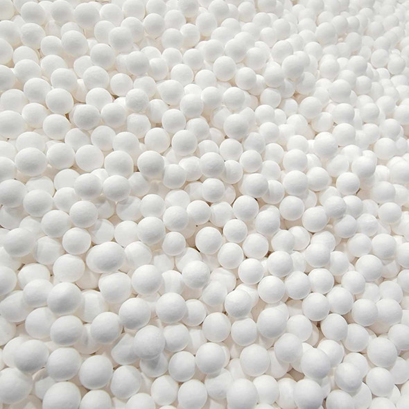 Fifty pound bag of 15472830 activated alumina desiccant 3/16" beads. White in color.