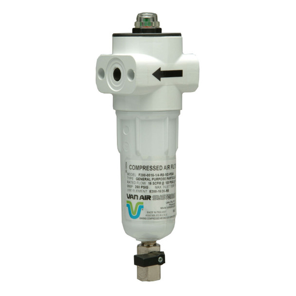 Van Air Systems F200-100-1 Compressed Air Filter 1" NPT - 100 CFM Van Air Systems F200-100-1 Compressed Air Filter 1" NPT - 100 CFM