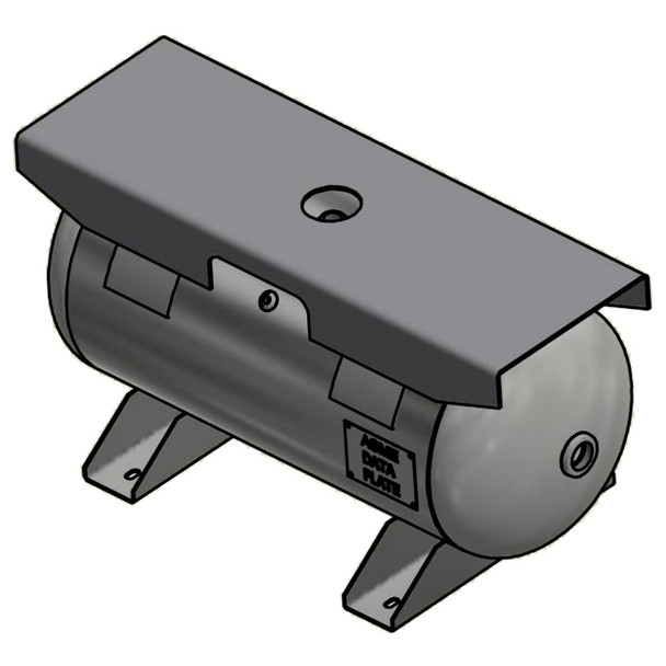 Samuel A10136 horizontal air receiver tank. Top plate and four feet. Samuel A10136 horizontal air receiver tank. Top plate and four feet.