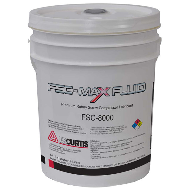 FS-Cutis FSC-8000 Rotary Screw Compressor Oil. Genuine FS-Curtis compressor lubricant in a five pound pail.
