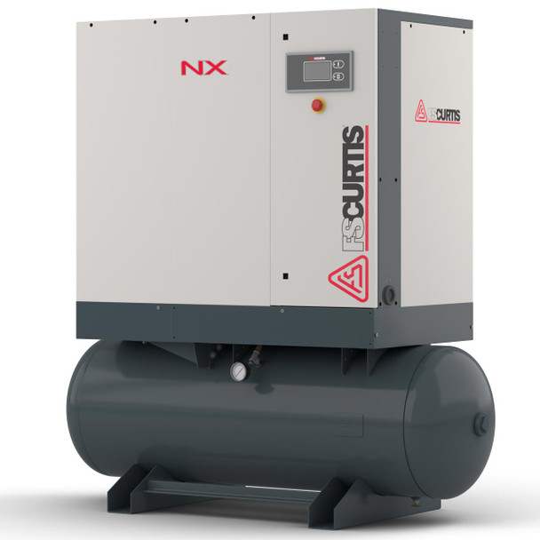 FS-Curtis NXB08T 10 HP tank mounted rotary screw air compressor