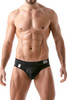 TOF Paris XL Push-Up Swim Brief TOF119 Black - Mens Swim Bikini Briefs - Front View - Topdrawers Swimwear for Men
