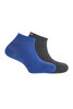 Punto Blanco 2-Pack Sport Cotton Ankle Socks 7461500-585 Blue Grey - Mens Athletic Socks - Front View - Topdrawers Underwear for Men
