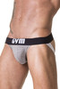 GYM Jockstrap Cotton/Modal Jockstrap 2403-G Grey R - Mens Jockstraps - Side View - Topdrawers Underwear for Men

