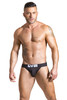 GYM Jockstrap Cotton/Modal Jockstrap 2403-B White L Black - Mens Jockstraps - Front View - Topdrawers Underwear for Men
