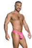 Garçon Model Neon Pink Thong GM22-PINK-THONG - Mens Thongs - Side View - Topdrawers Underwear for Men
