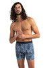 Saxx 22nd Century Silk Boxer Brief SXBB67-FTV | Foile Toile Blue FTV - Mens Boxer Briefs - Front View - Topdrawers Underwear for Men
