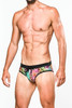 ST33LE Freestyle Swim Brief | Teal/Apricot Butterflies Jungle | ST-8000-71  - Mens Swim Briefs - Side View - Topdrawers Swimwear for Men
